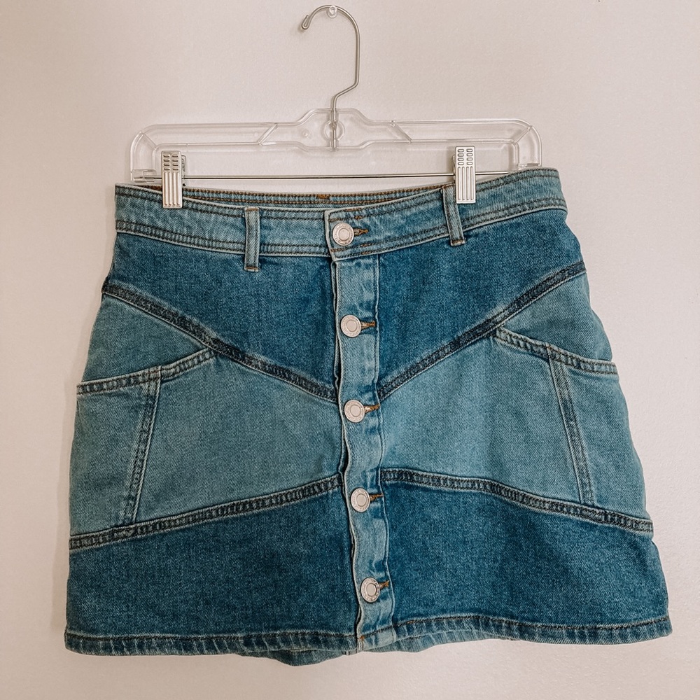 So - 70s Style Denim Mini Skirt, 11